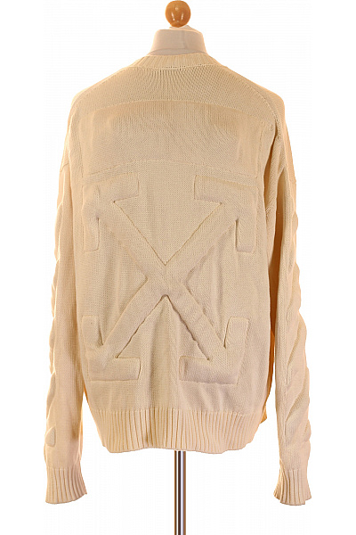 OFF-WHITE Pánský béžový pletený svetr s dlouhým rukávem Vel. XXL | OFF-WHITE | obrázek 3