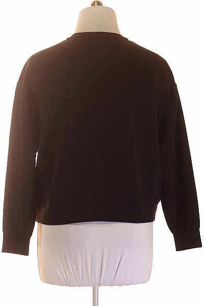 STRADIVARIUS dámská mikina černá s dlouhým rukávem crewneck Velikost L | STRADIVARIUS | obrázek 3
