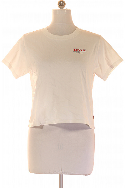 LEVIS Bílé bavlněné crop top tričko s krátkým rukávem a nápisem Vel. EU XS | LEVIS | obrázek 2