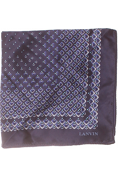 LANVIN PARIS Modrý šátek S Geometrickým Vzorem