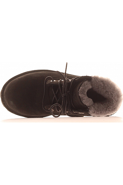 Timberland Dětské černé kotníkové zimní zateplené kožené boty s kožíškem Vel. 32.5 | Timberland | obrázek 2