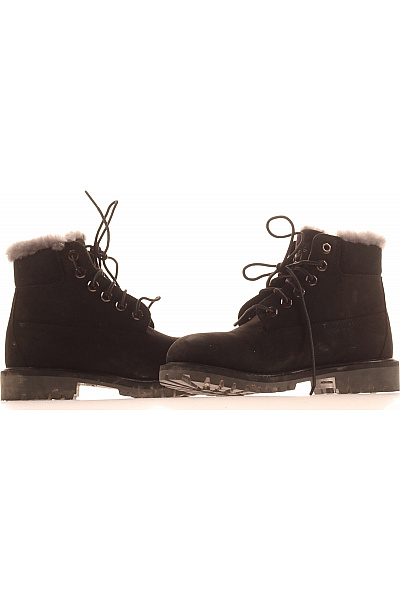 Timberland Dětské černé kotníkové zimní zateplené kožené boty s kožíškem Vel. 32.5 | Timberland | obrázek 5