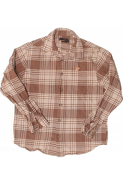 Guess Pánská hnědá kostkovaná košile s dlouhým rukávem regular fit Velikost s | Guess | obrázek 2