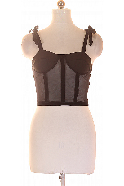 černé síťované crop top bez rukávů Velikost m | Unimoda | obrázek 2