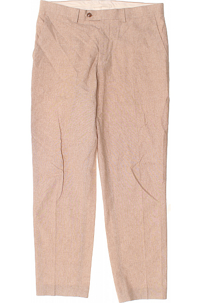 Pánské elegantní kalhoty béžové rovné volnočasové Vel. 48 | Unimoda | obrázek 2