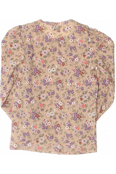 Dívčí bavlněné tričko s dlouhým rukávem a květinovým vzorem Velikost 104 | Unimoda | obrázek 3