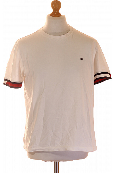 TOMMY HILFIGER Pánské Tričko S Krátkým Rukávem Bílé Basic Velikost L