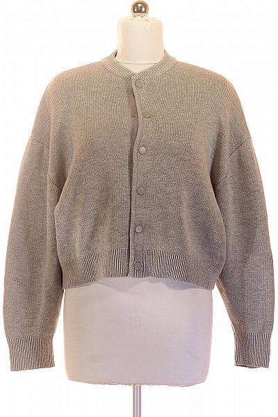 Šedý pletený crop kardigan na knoflíky Vel. EU 38 | Unimoda | obrázek 2