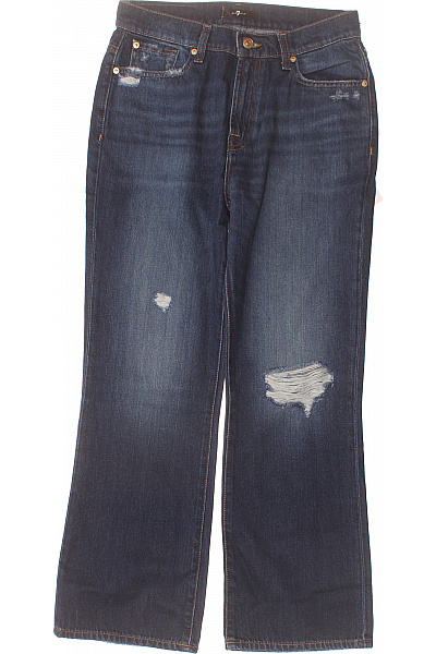 7 For All Mankind Dámské Džíny Modré Volné S Dírami Vel. EU 27