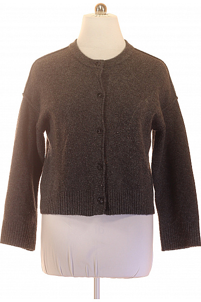 PULL&BEAR Šedý Pletený Kardigan Na Knoflíky Crop Vel. EU M