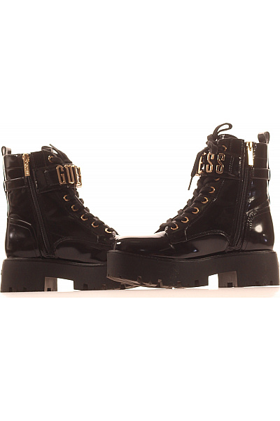Guess Dámské černé kotníkové boty na platformě se šněrováním a přezkou Vel. 37 | Guess | obrázek 5
