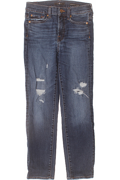 7 For All Mankind Dámské Džíny Modré S Dírami Vel. EU 27