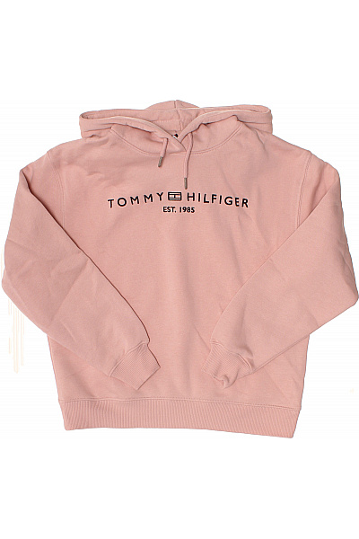 TOMMY HILFIGER Růžová Bavlněná Mikina S Kapucí A Potiskem Tommy Hilfiger Velikost M