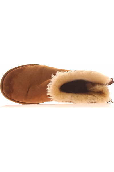 UGG hnědé kožené kozačky s kožíškem a mašlí zimní Vel. 39 | UGG | obrázek 2