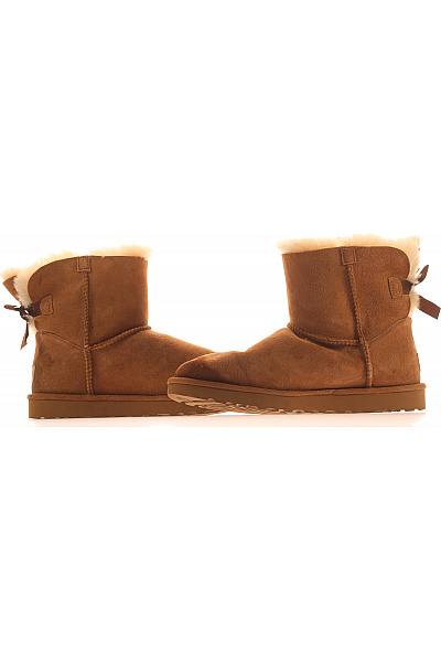 UGG hnědé kožené kozačky s kožíškem a mašlí zimní Vel. 39 | UGG | obrázek 5
