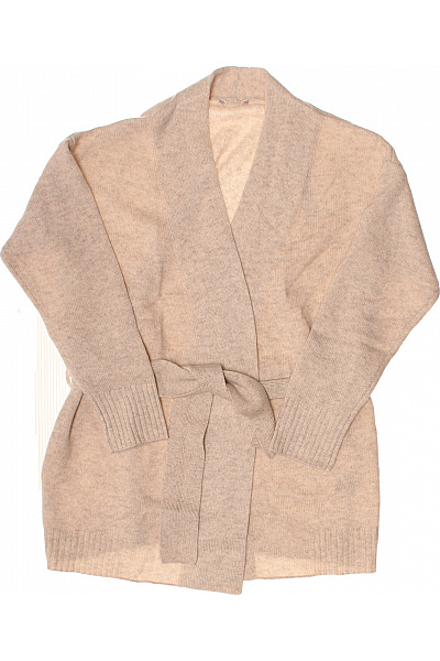 MAX TONSO CASHMERE Dámský Vlněný Kardigan Zavinovací Béžový Vel. S