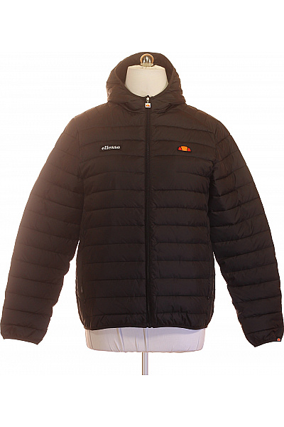Ellesse Černá Prošívaná Bunda S Kapucí Se Zipem Vel. XL
