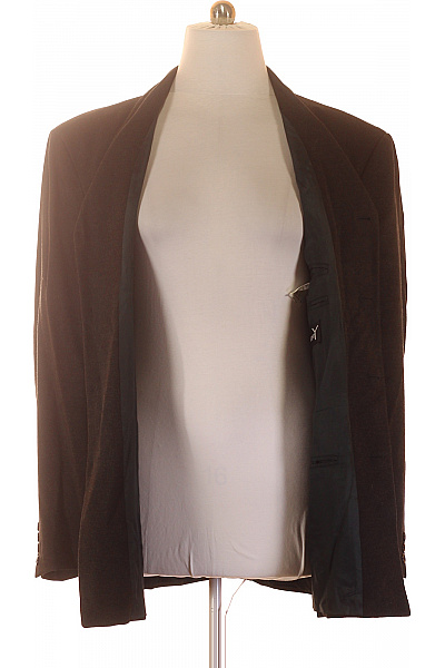 Hnědý vlněný kabát k obleku elegantní klasický Velikost XXL | Unimoda | obrázek 3