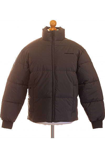 PEGADOR Šedá pánská prošívaná zimní puffer bunda se zipem Velikost XS | PEGADOR | obrázek 2