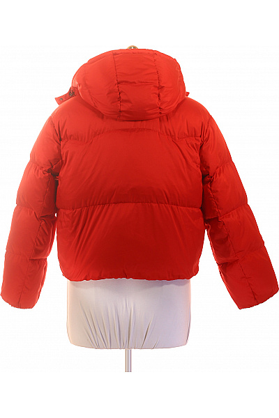 LEVIS Červená krátká prošívaná puffer bunda s kapucí Vel. l | LEVIS | obrázek 2