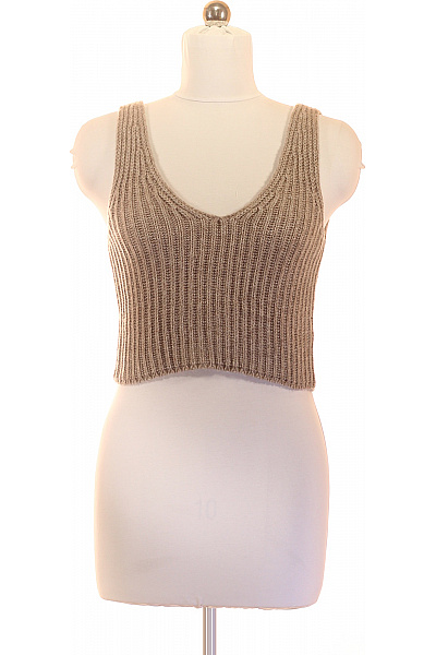 dámské tričko bez rukávů crop top béžové Vel. M | Unimoda | obrázek 2