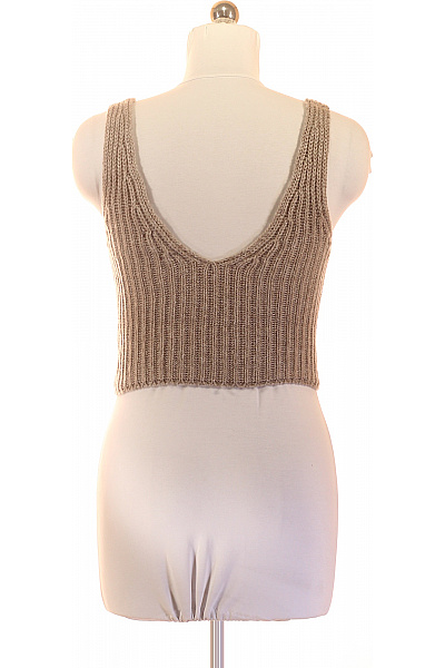 dámské tričko bez rukávů crop top béžové Vel. M | Unimoda | obrázek 3