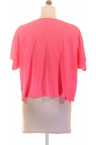 růžové tričko s krátkým rukávem crop top Vel. s | Unimoda | obrázek 2