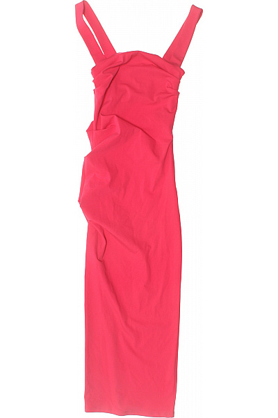 ZARA Růžové šaty Na Ramínka Koktejlové Sexy Bodycon Midi Velikost EU S