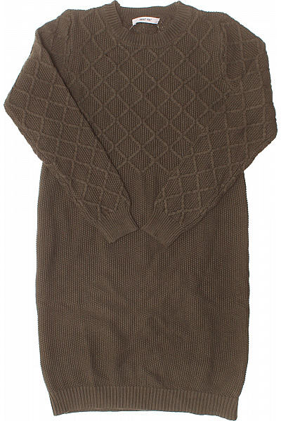 Khaki pletené svetrové šaty s dlouhým rukávem Vel. 38 | Unimoda | obrázek 2