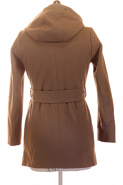 MARIKOO Hnědý dámský kabát s kapucí a páskem Velikost EU XS | MARIKOO | obrázek 2