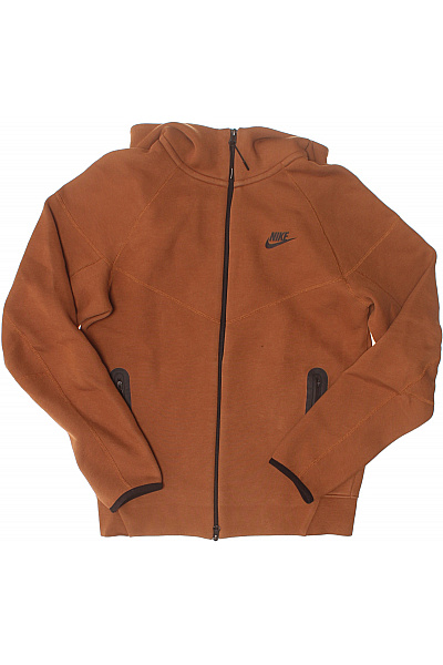 Nike Pánská Hnědá Bavlněná Mikina S Kapucí Na Zip Velikost EU S