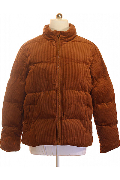 URBAN CLASSICS Hnědá Manšestrová Prošívaná Puffer Bunda Velikost L