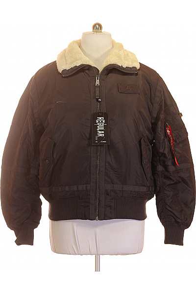 Alpha Industries Pánská Zimní Bomber Bunda S Beránkem Velikost 2XL