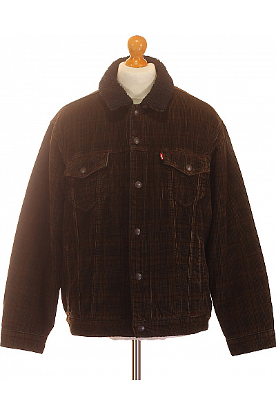LEVIS Hnědá Manšestrová Bunda S Beránkem Vintage Vel. M