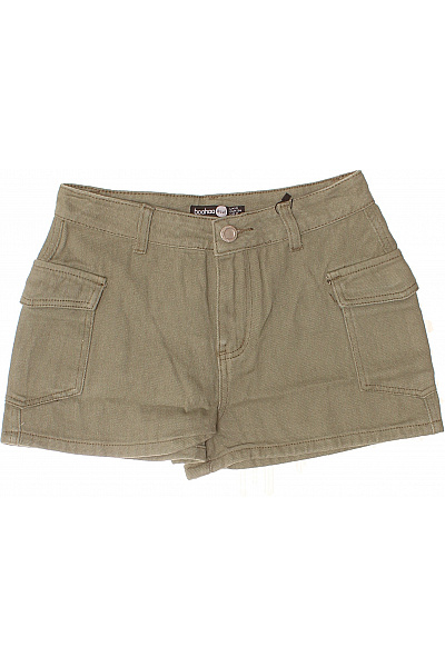 boohoo Dámské khaki cargo šortky s kapsami Velikost 34 | boohoo | obrázek 2
