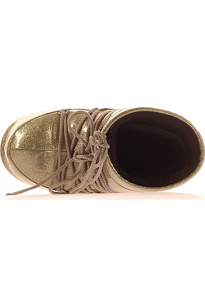 Moon Boot Zlaté třpytivé kotníkové kozačky šněrovací zimní volnočasové Velikost 39/41 | Moon Boot | obrázek 2
