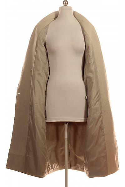 Bershka Béžový dlouhý elegantní zavinovací kabát s páskem Vel. XS | Bershka | obrázek 3