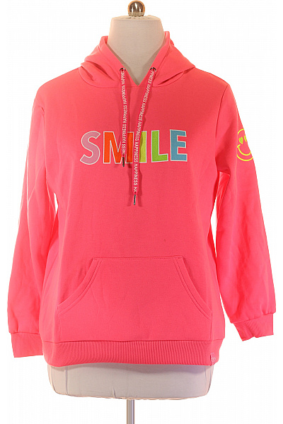 Zwillingsherz Růžová Dámská Mikina S Kapucí A Potiskem Smile Vel. XL