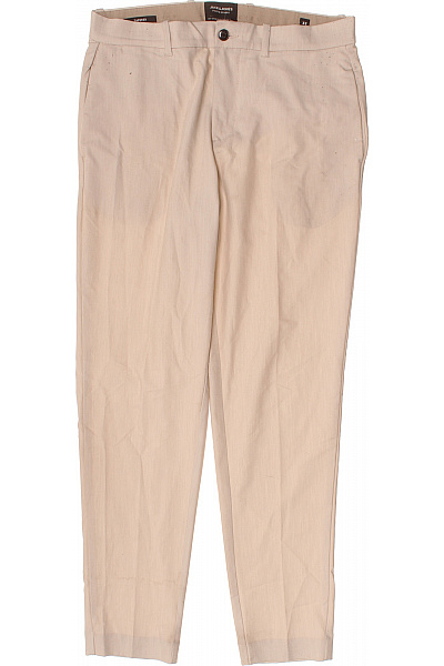 JACK & JONES Pánské Elegantní Kalhoty Chinos Béžové Rovné S Kapsami Velikost 33/34