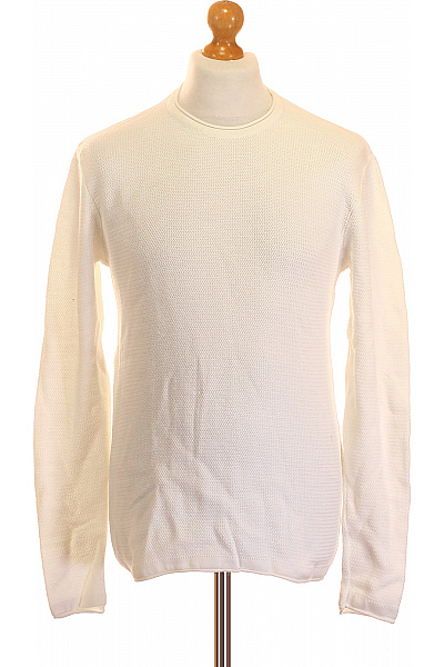 ONLY & SONS Bílý Bavlněný Pletený Pulovr Basic Vel. M