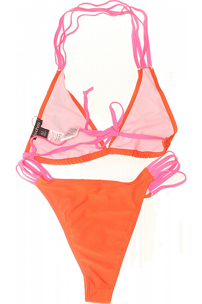 boohoo Dvoudílné plavky trojúhelníkové na zavazování oranžové Vel. 38 | boohoo | obrázek 3