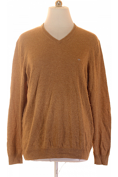 FYNCH-HATTON Pánský Hnědý Pletený Pulovr Do Véčka Basic Vel. XXL