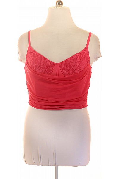 boohoo růžové tílko crop top krajka | boohoo | obrázek 2