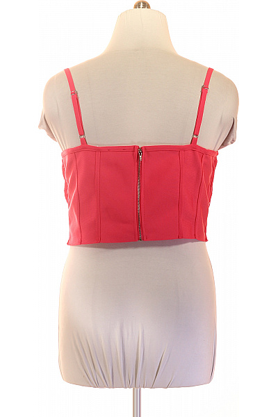 boohoo růžové tílko crop top krajka | boohoo | obrázek 3