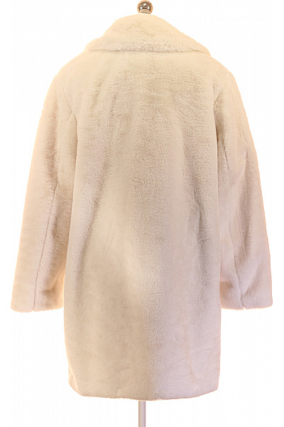 Bershka Bílý dámský chlupatý kabát teddy Velikost s | Bershka | obrázek 2