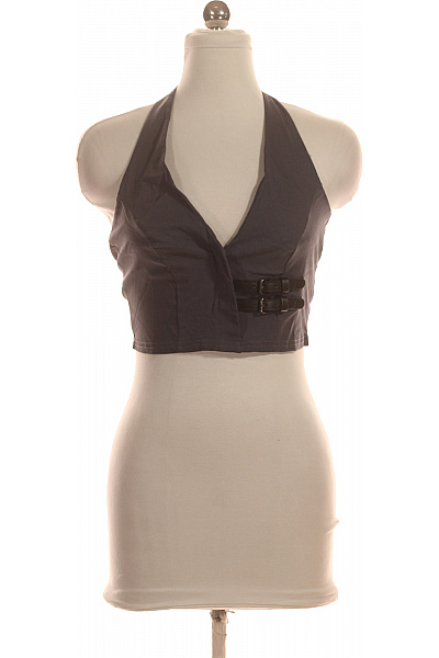 boohoo dámské tričko bez rukávů crop top šedé Velikost 36 | boohoo | obrázek 2