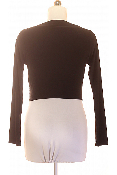 boohoo Dámské tričko s dlouhým rukávem černé jednobarevné crop top | boohoo | obrázek 5
