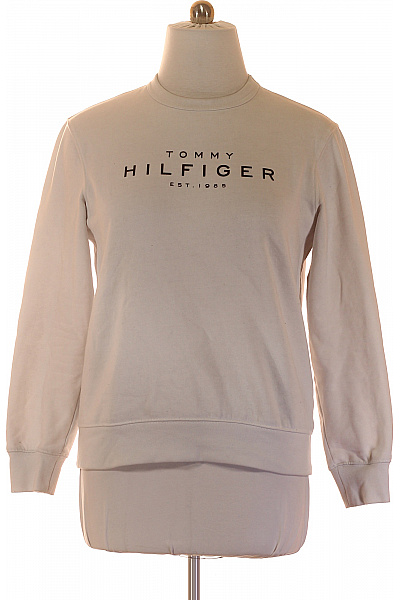 TOMMY HILFIGER Béžová Bavlněná Pánská Mikina Crewneck S Potiskem Vel. L