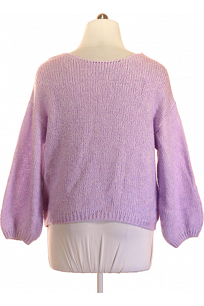 Fialový pletený oversized pulovr s balonovými rukávy Vel. XXL | Unimoda | obrázek 3