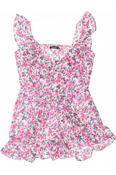 boohoo růžové květované šaty bez rukávů | boohoo | obrázek 2